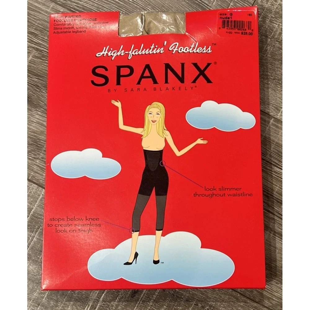 Spanx High-Falutin' Footless High Waist Pantyhose Plus Size G‎ Nude